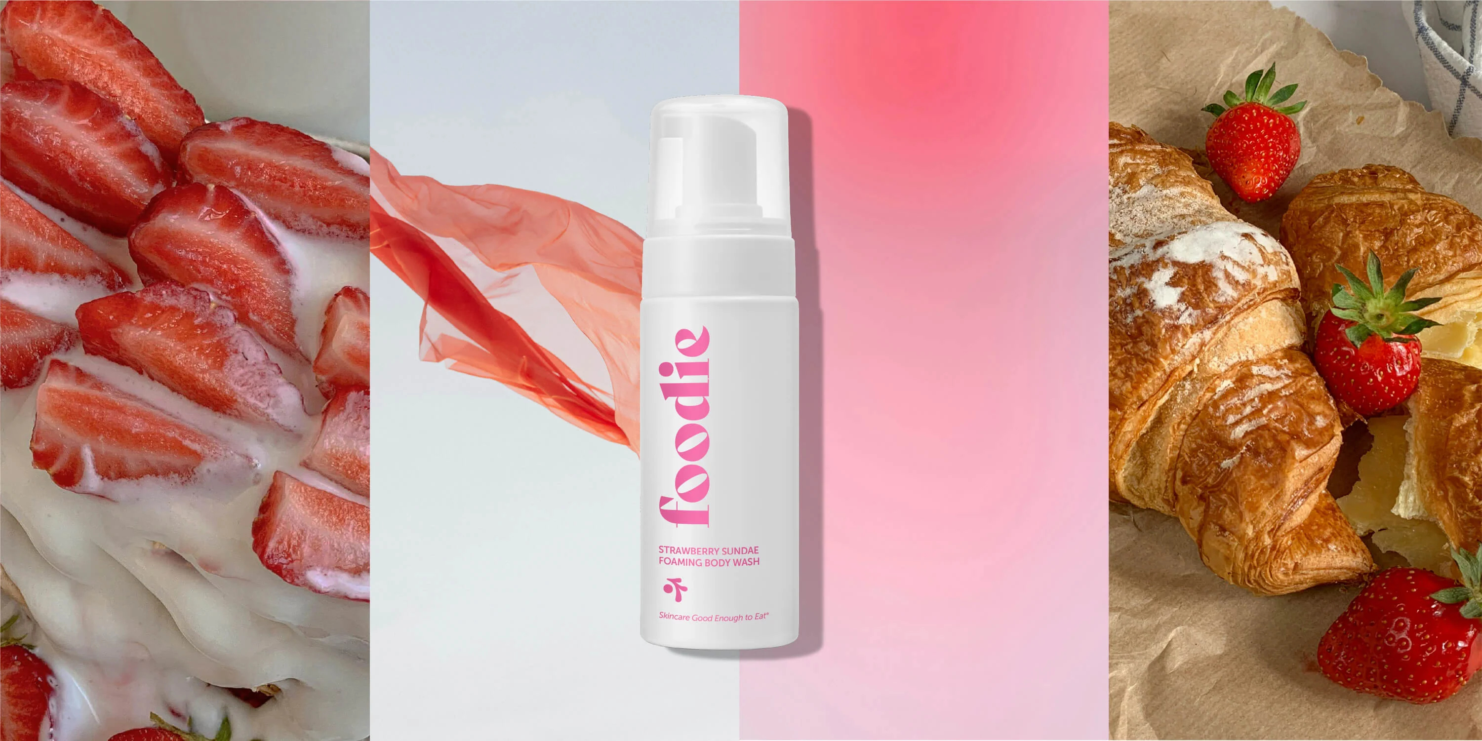 Jahodová sprchová pěna Foodie – jemné čištění pokožky bez vysušení